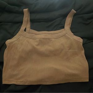 Brown tank top crop top size large